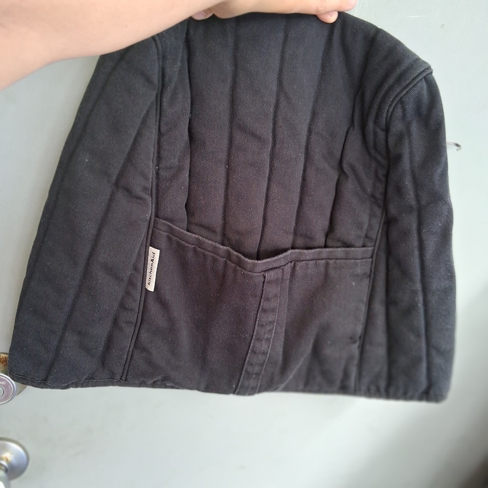 Genuine KitchenAid Black Quilted Canvas Appliance Cover VGC Side Pocket